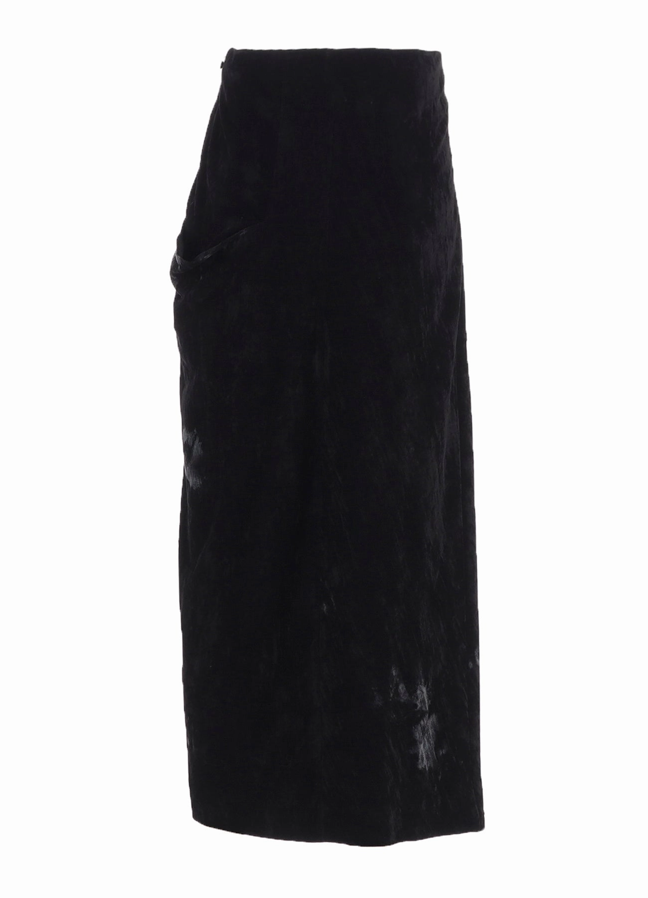 DISCHARGE-PRINTED VELVET SIDE DRAPE SKIRT Photo Glow Fit Easy