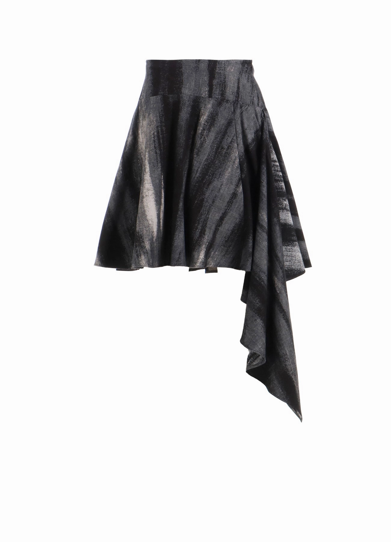 Lightweight Comfort DISCHARGE PT DENIM FLARED SHORT SKIRT