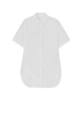 WHITE TENCEL POPLIN SAFARI SHIRT Seamless Sides
