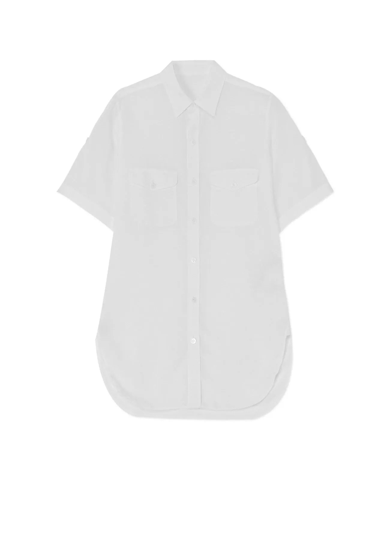 WHITE TENCEL POPLIN SAFARI SHIRT Seamless Sides