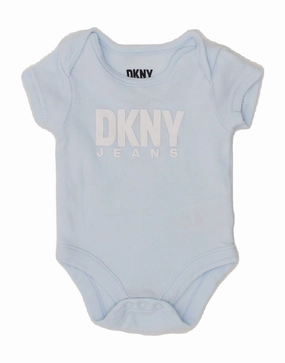 DKNY Baby Boys Graphic Bodysuit 0-3 Months Blue Cotton Breathable Traveler