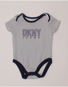 DKNY Baby Boys Graphic Bodysuit 3-6 Months White Striped Cotton Bold Lightweight Everyday Loose