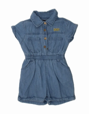 DKNY Baby Girls Playsuit 18-24 Months Blue Cotton Outdoor Office Slim Versatile