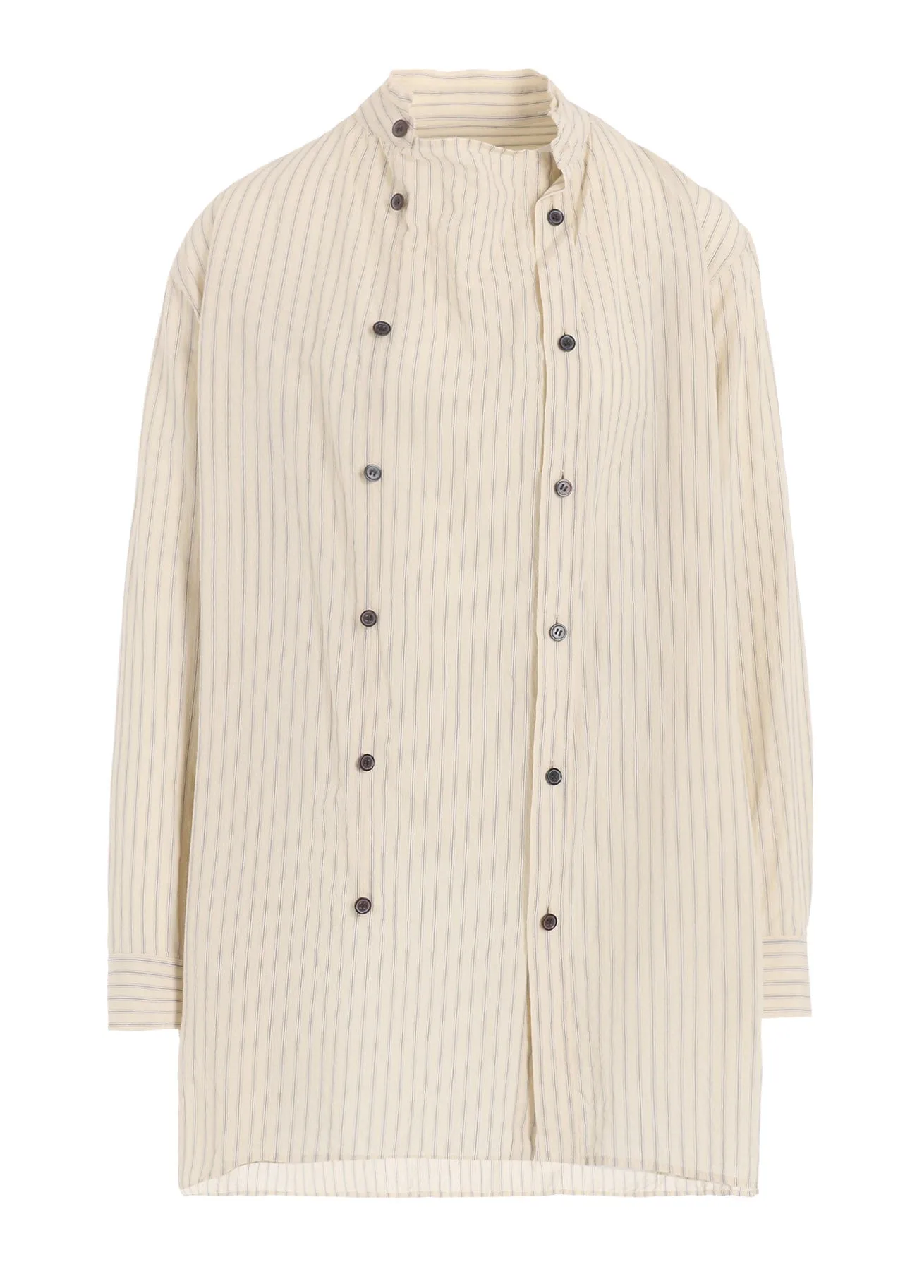 Wrinkle Resistant Finish DOBBY STRIPE RIGHT FRONT DOUBLED SHIRT