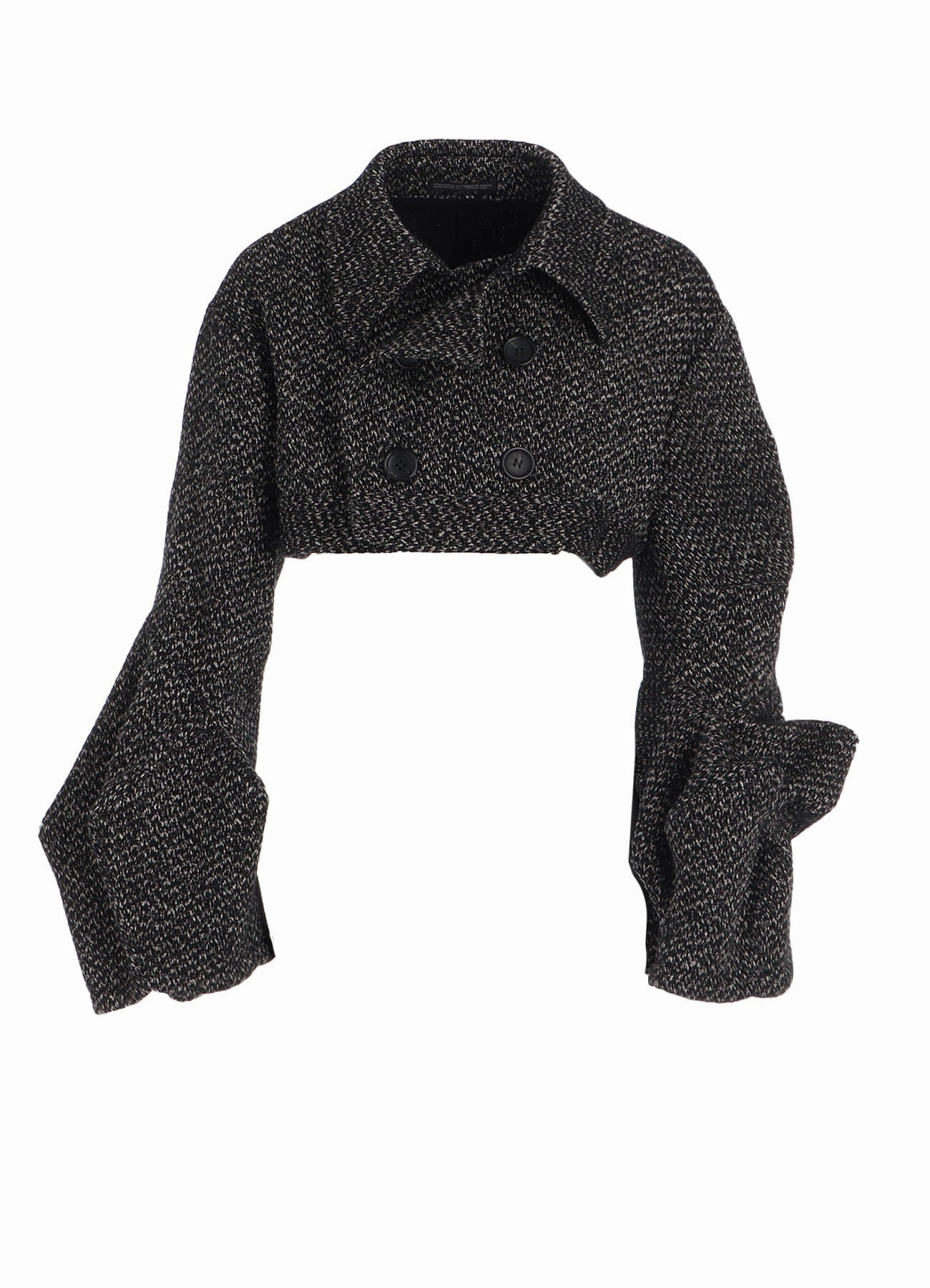 train journey HiddenStorage DOBBY HEATHER TWEED BOX D SLEEVES DOUBLE F SHORT JACKET