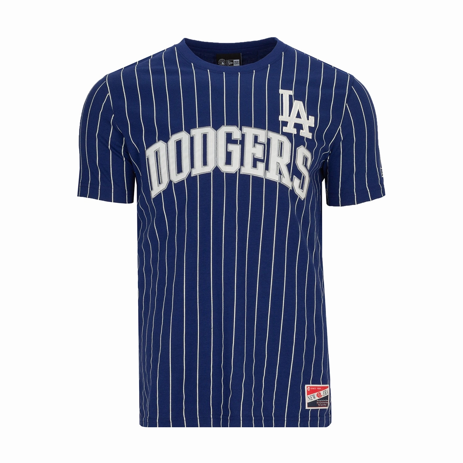 Dodgers Chrome Pinstripe Tee - Mens Casual Everyday Wrinkle Resistant Material