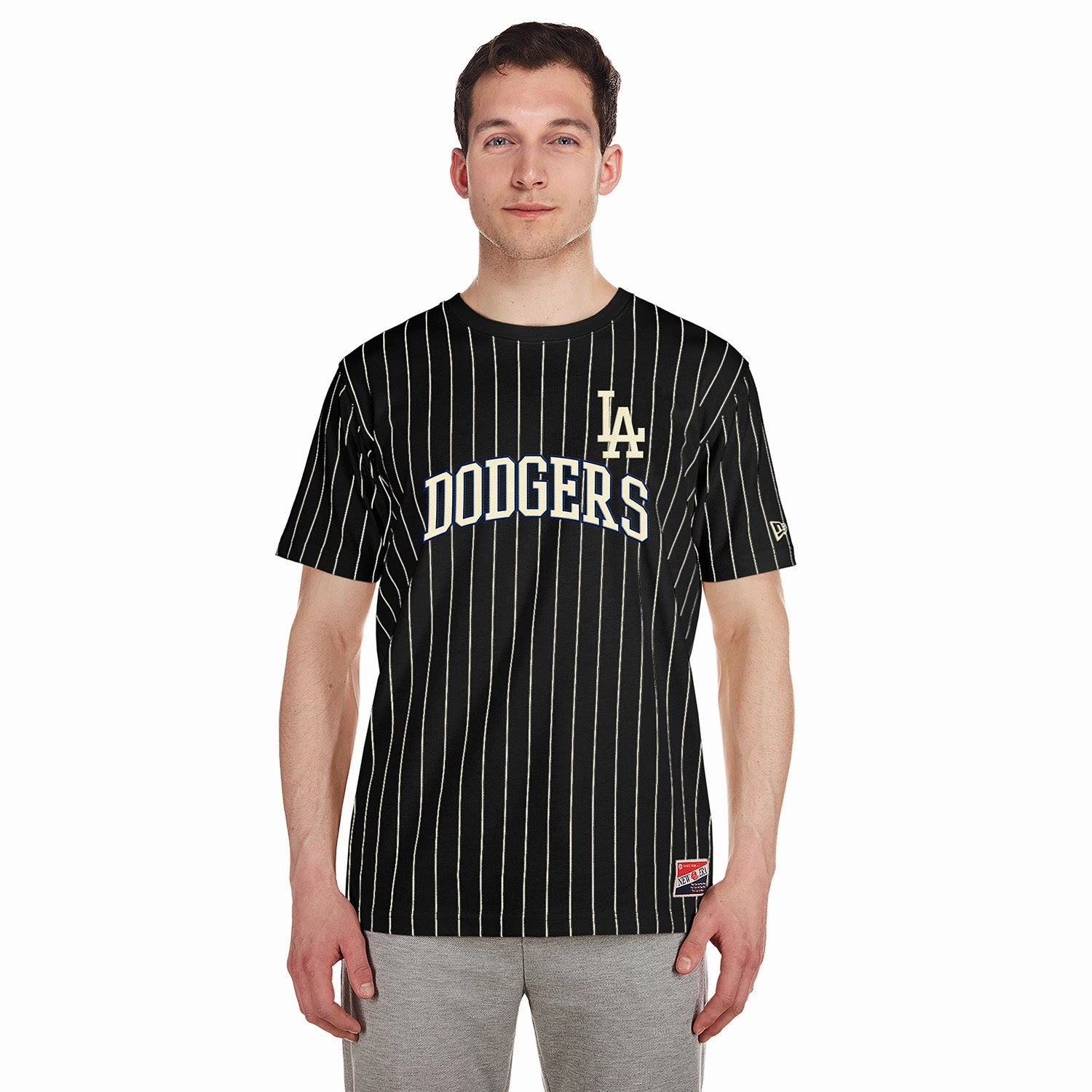 Dodgers Chrome Pinstripe Tee - Mens Holiday Outfit Casual Style