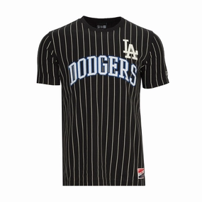 Dodgers Chrome Pinstripe Tee - Mens Soft and Relaxed Smooth Seam Technology