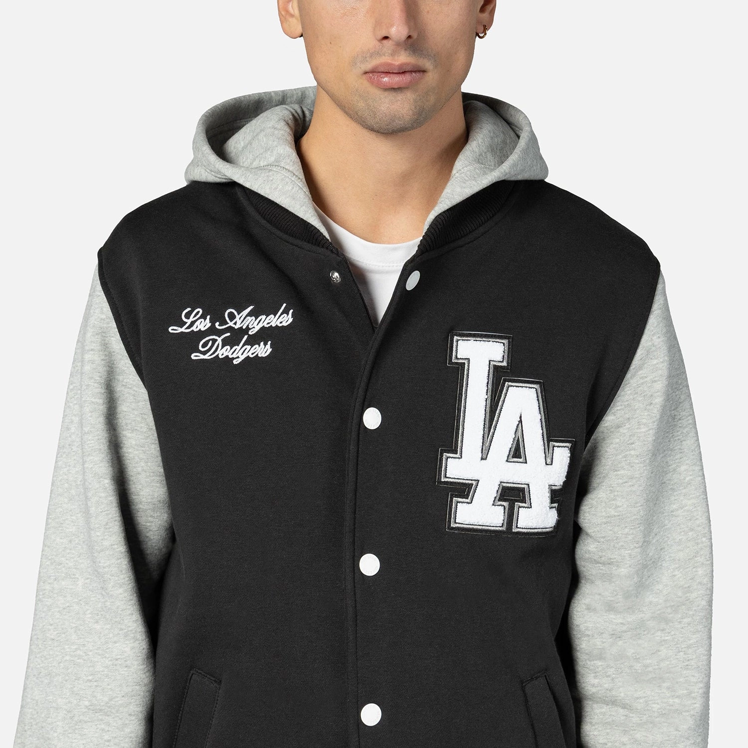 Contest Glasses Dodgers Snap Front Fleece Jacket - Mens