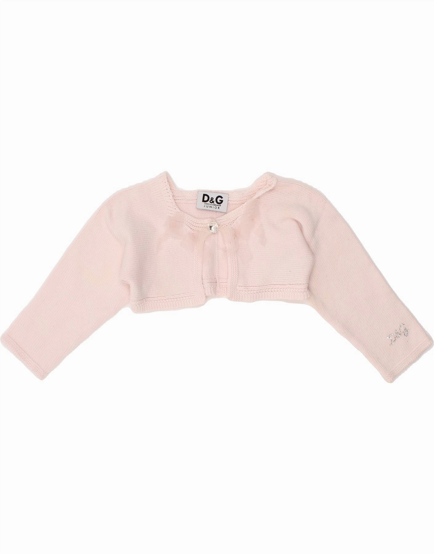 Clean Finish DOLCE & GABBANA Baby Girls Bolero Cardigan Sweater 6-9 Months Pink Cotton