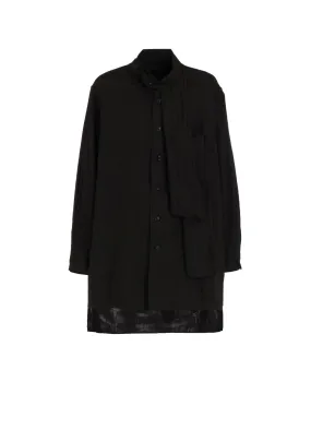 Double Gauze Band Collar Stole Shirt Non Iron Seamless construction