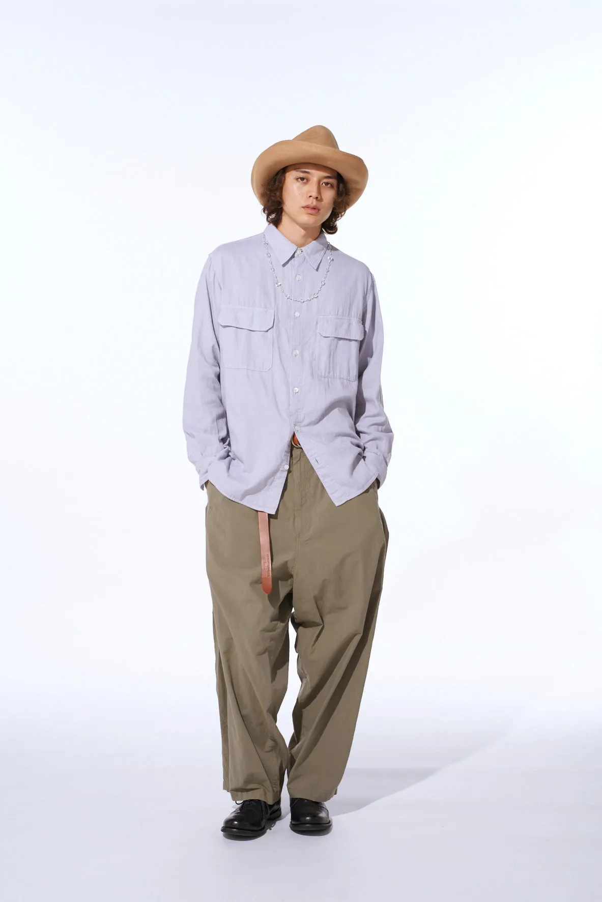 Long Sleeve Double Gauze Dual-Pocket Utility Shirt