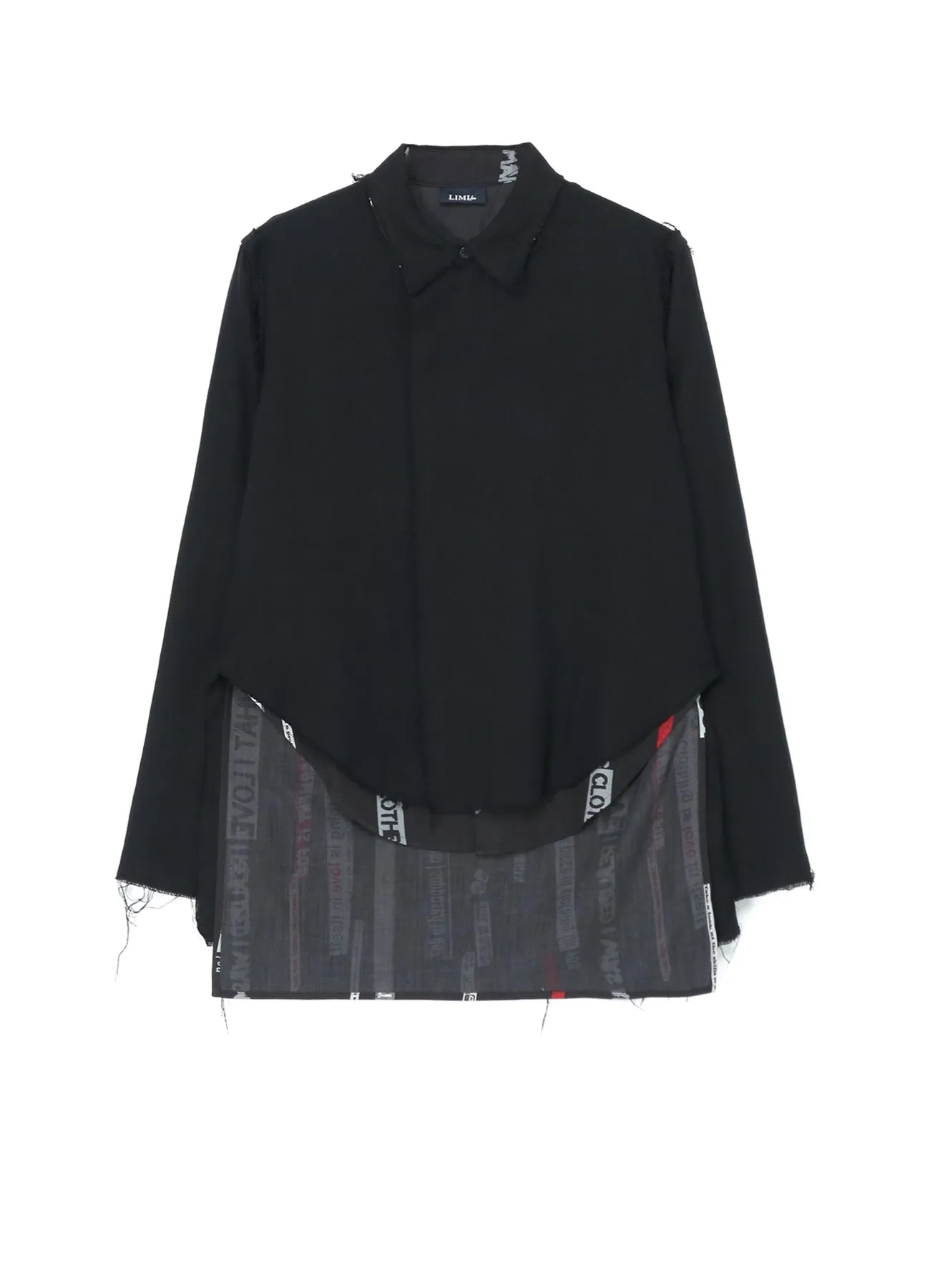 Compact Fold Design Relaxed Silhouette KHADI COTTON   QUOTES PRINT LAYERED SHIRT