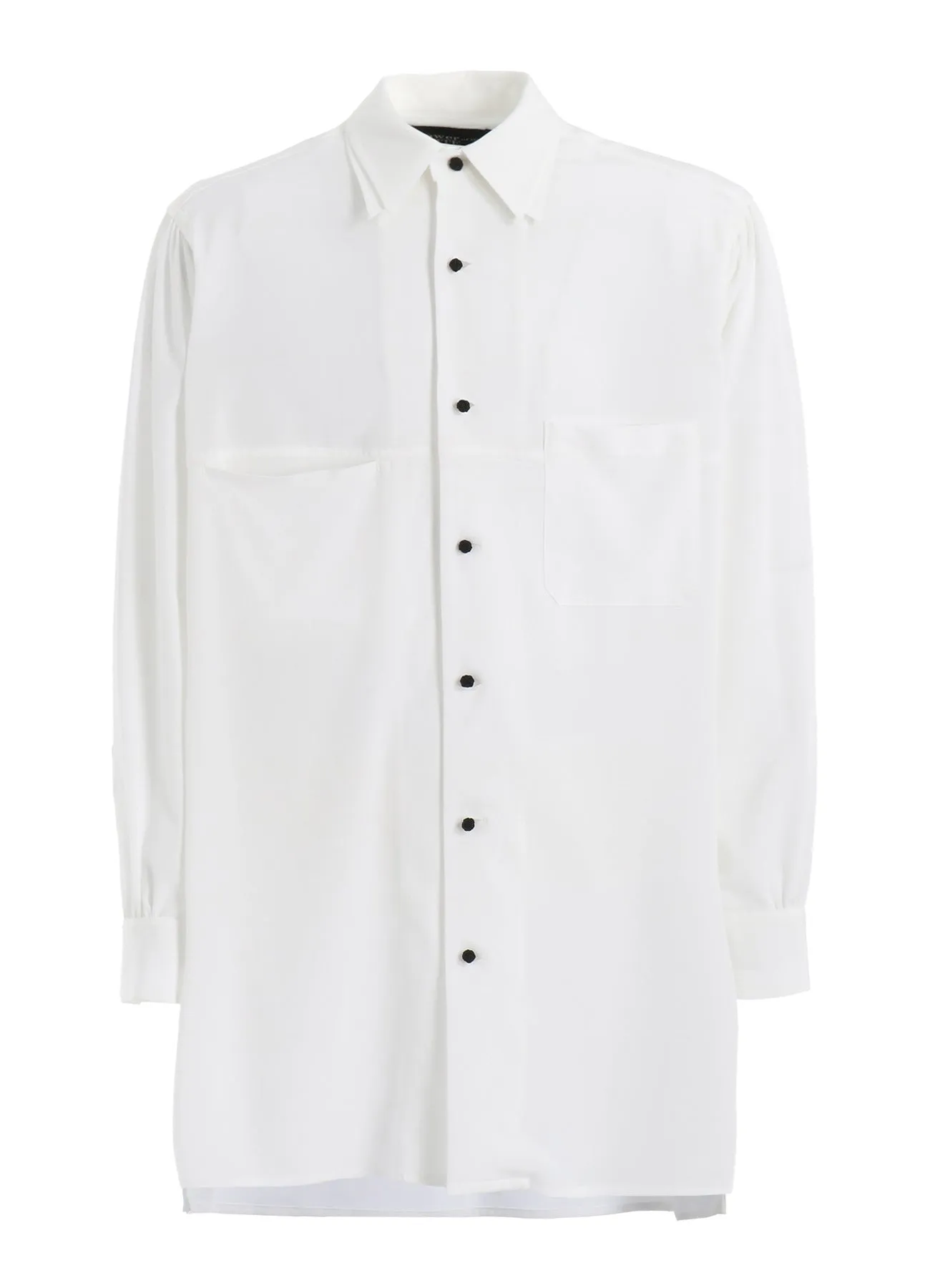 TA/PE CREPE DE CHINE DOUBLE COLLAR BIG SHIRT Snug feel Unstructured Shoulder