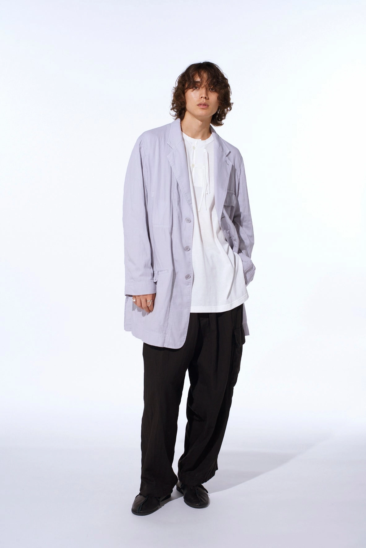 Secure Chest Pocket Double Gauze Long Work Jacket