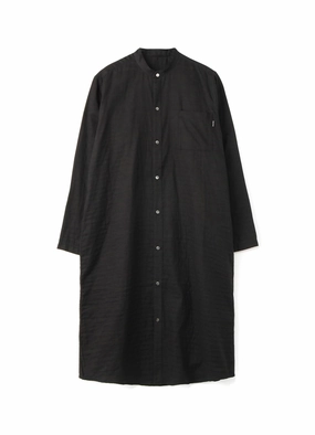 DOUBLE GAUZE OPEN FRONT LONG SLEEVE DRESS (L) Hand-Wash Soft Neutral