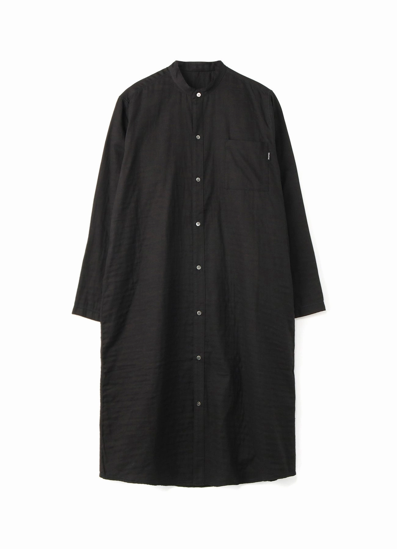 DOUBLE GAUZE OPEN FRONT LONG SLEEVE DRESS (L) Hand-Wash Soft Neutral