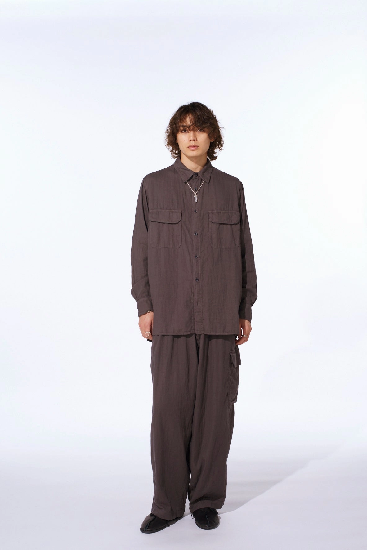 Double Gauze Single Cargo Pocket Pants Twill Weave Texture