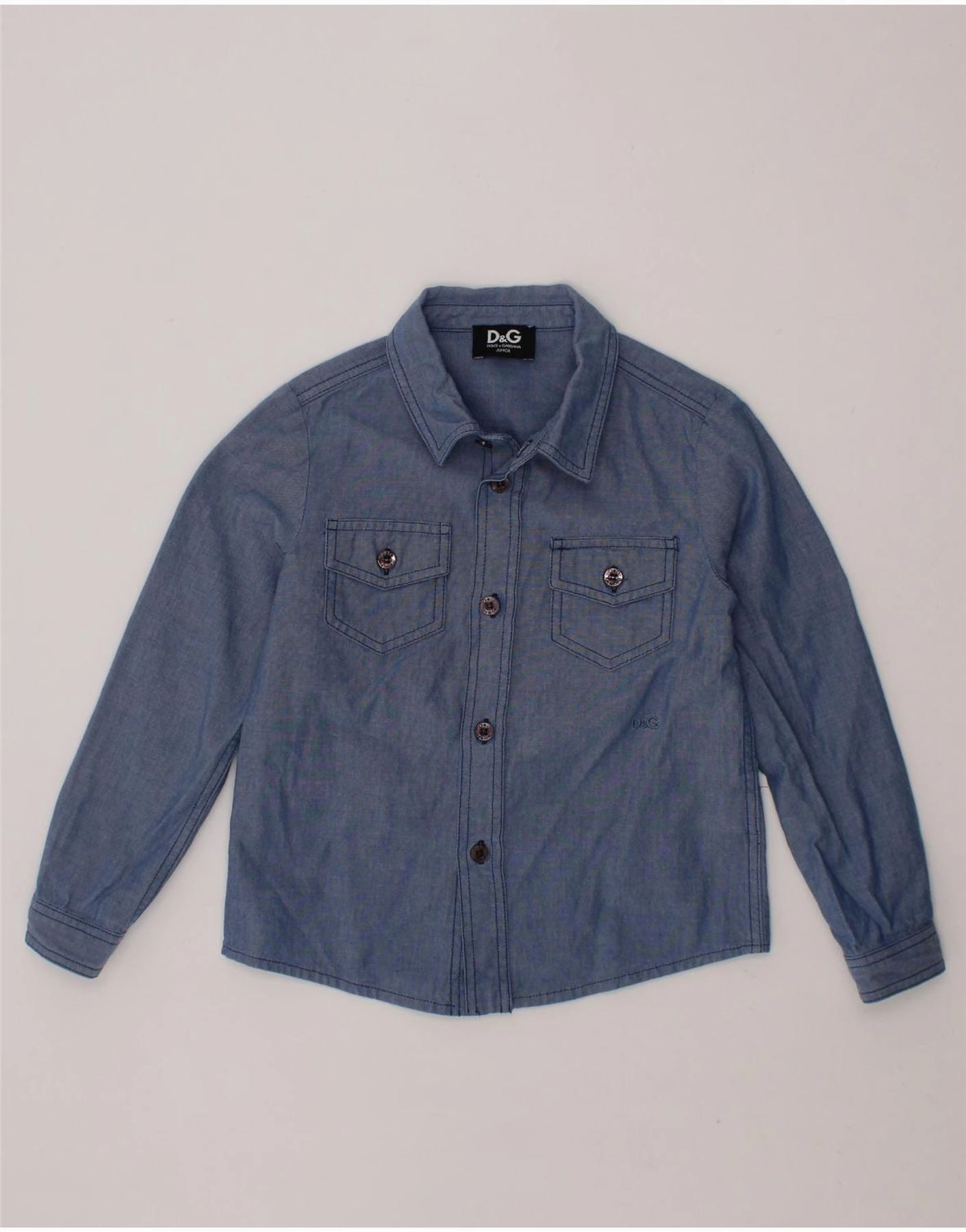 Trendy Fashion Graphic Art DOLCE & GABBANA Baby Boys Shirt 18-24 Months Blue Cotton