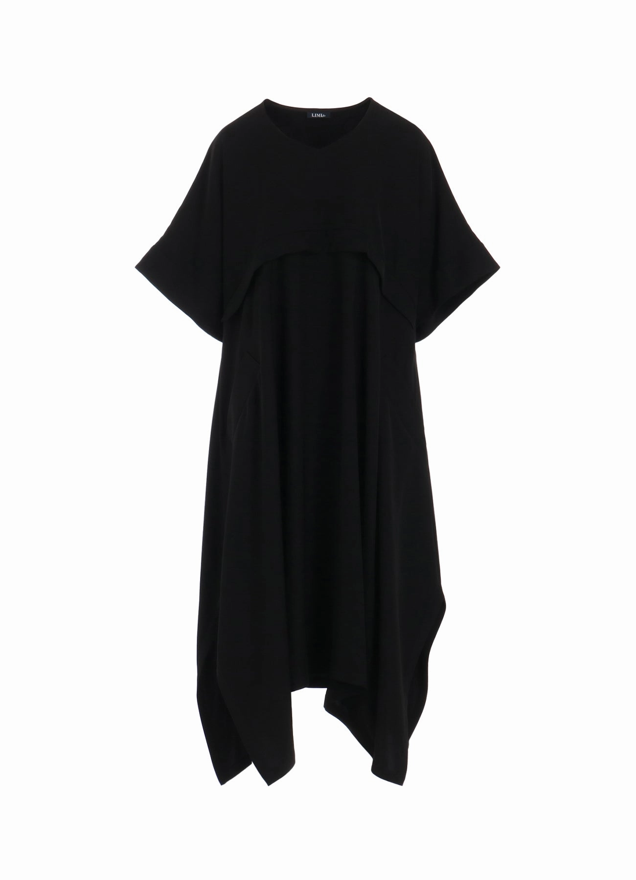 DOUBLE SATIN V-NECK FLARE DRESS Lounge Base