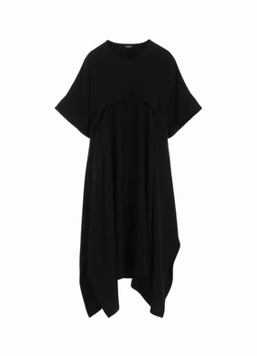 DOUBLE SATIN V-NECK FLARE DRESS Lounge Base