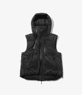 Daily Fit Down Zip Vest ?C Black Ripstop Nylon