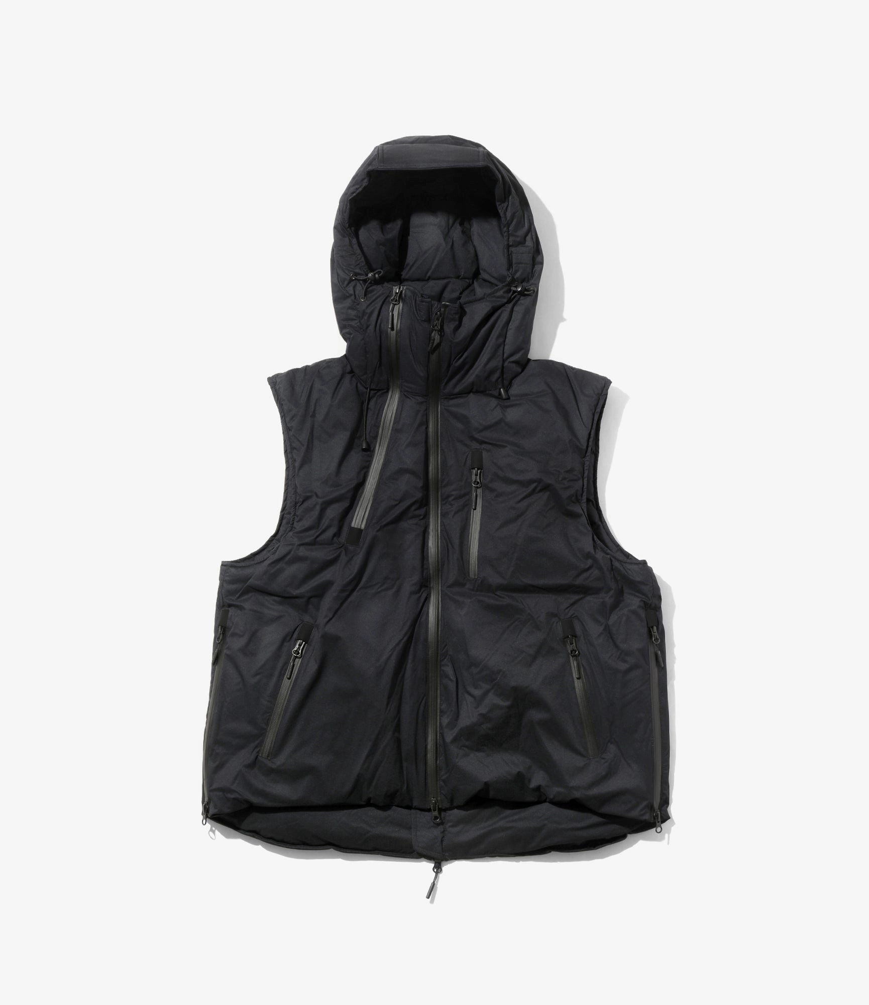 Down Zip Vest ?C Dark Navy Ripstop Nylon low - strength structure Elasticated Cuffs