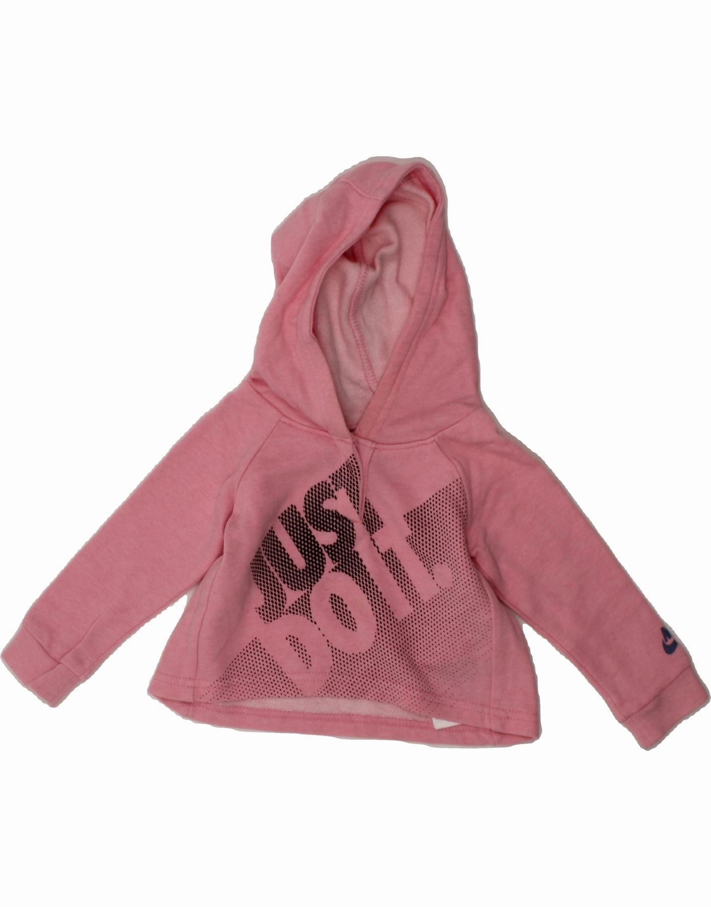 NIKE Baby Girls Graphic Hoodie Jumper 6-9 Months Pink Cotton WideRibbed Texture Warm Classic