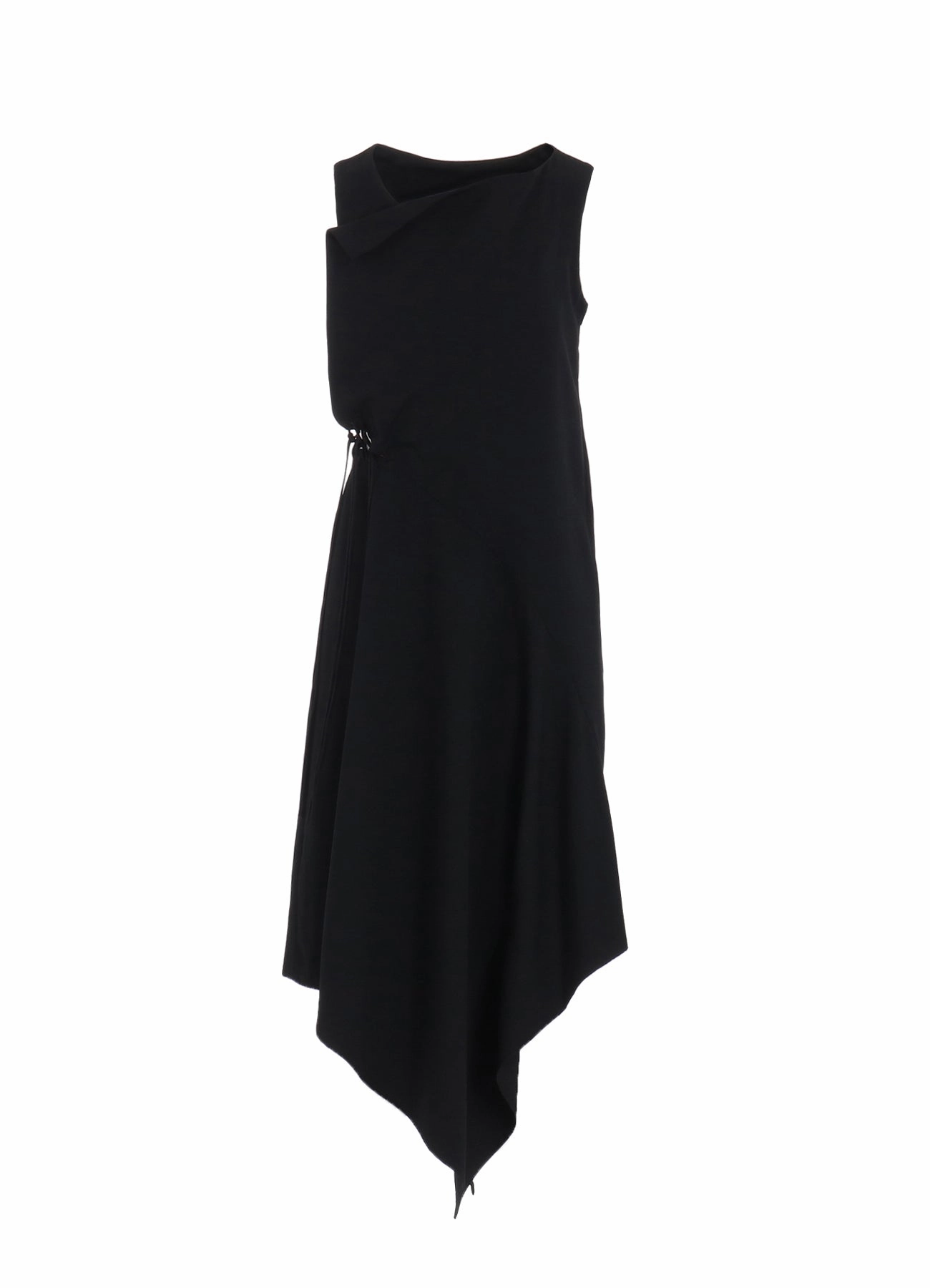 Easy-Storage WOOL GABARDINE WAIST LAVE-UP DRESS
