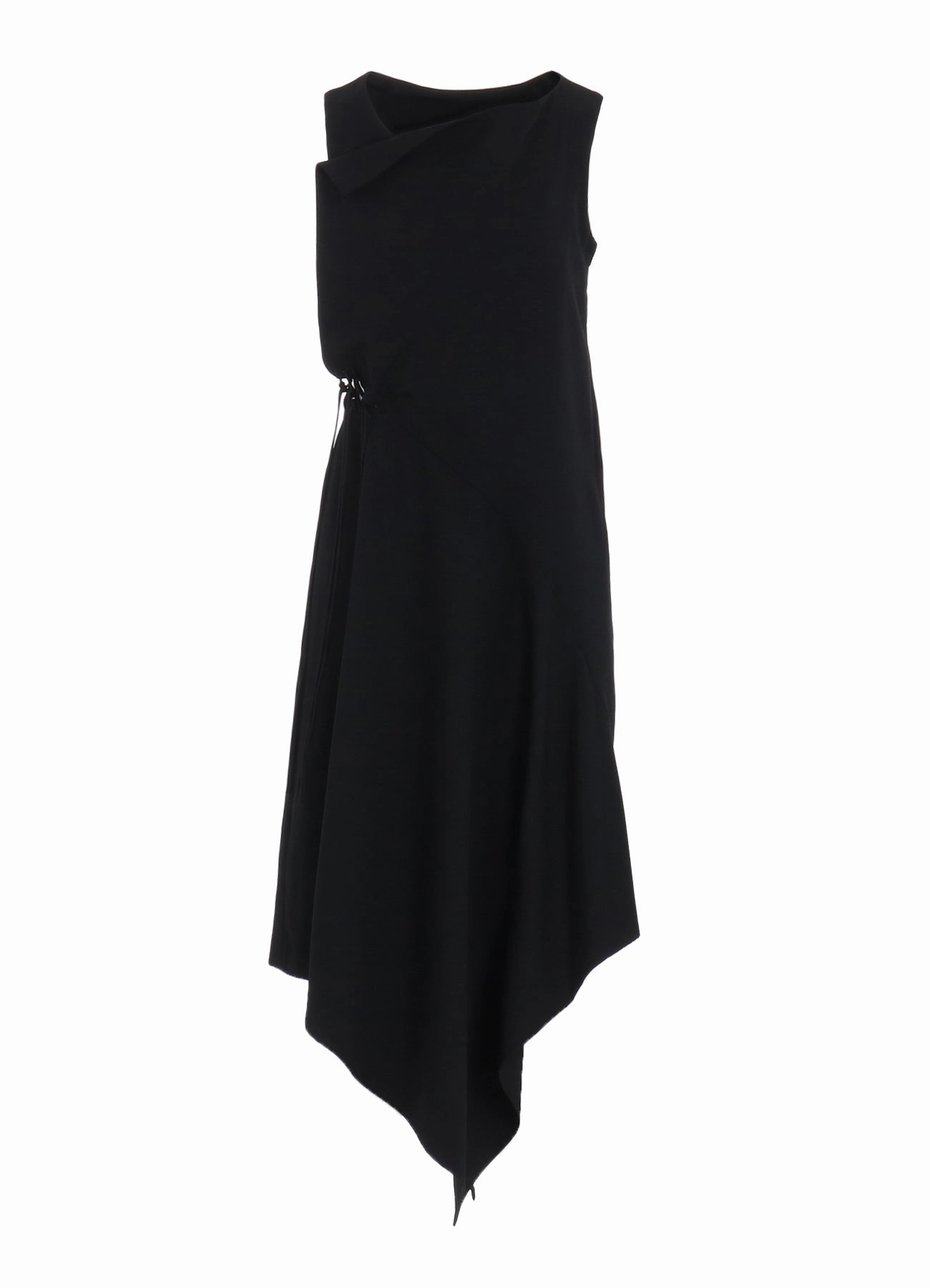 WOOL GABARDINE WAIST LAVE-UP DRESS Seasonal Essential Date night
