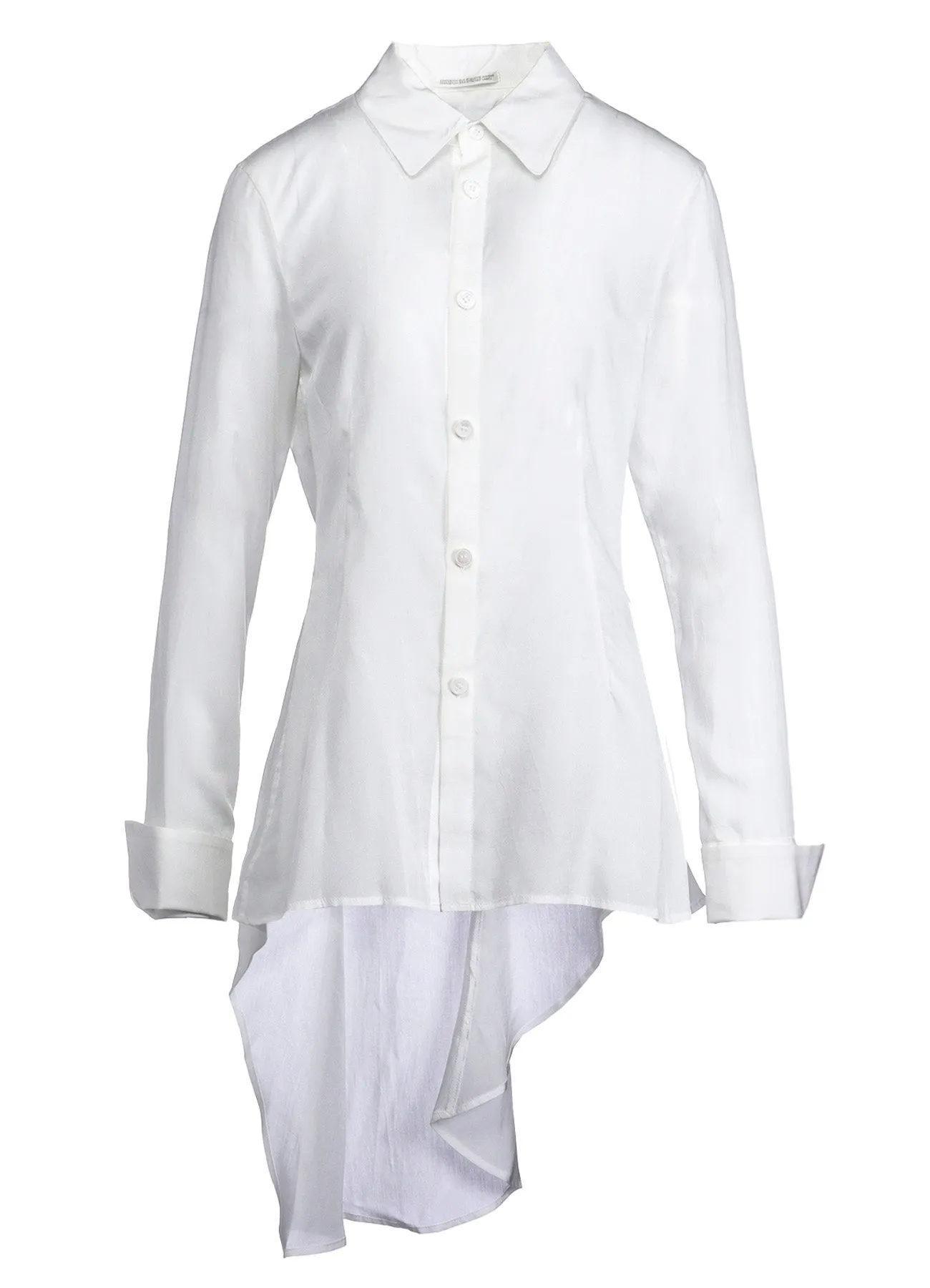 CELLULOSE POPLIN SAILOR CUTTING BLOUSE Floral Motif Job Interview