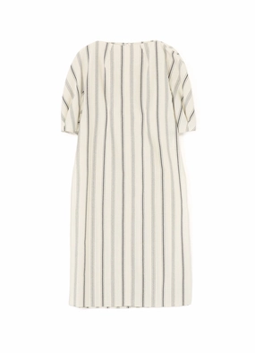 HARD TWISTED STRIPE SLIT DRESS Polished look dress
