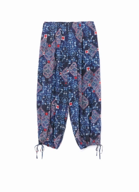 EcoFriendlyDye Lounge-friendly CHINOISERIE-C PRINTED DRAWSTRING BALLOON PANTS