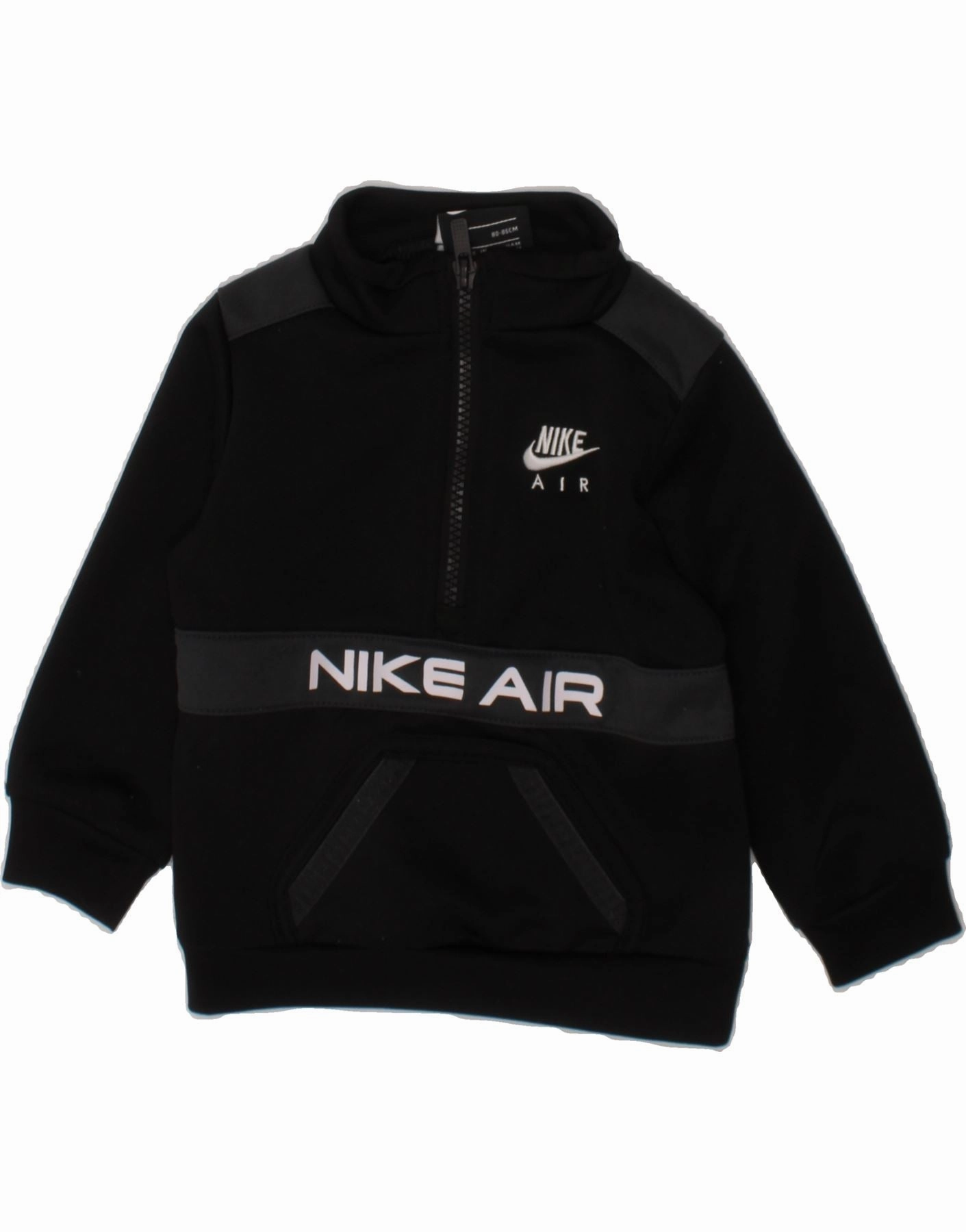 Daily Warmth NIKE Baby Boys Air Graphic Zip Neck Sweatshirt Jumper 12-18 Months Black
