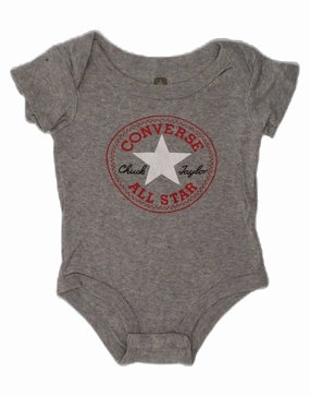 Casual Outdoor Relax Singer CONVERSE Baby Boys Graphic Bodysuit 3-6 Months Grey Cotton