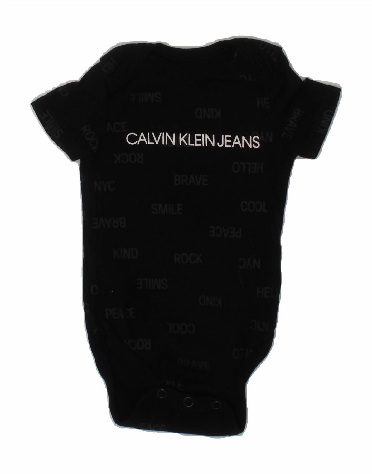 CALVIN KLEIN JEANS Baby Boys Graphic Bodysuit 0-3 Months Black Cotton Dinner Comfy
