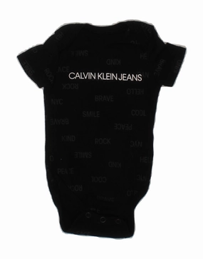 CALVIN KLEIN JEANS Baby Boys Graphic Bodysuit 0-3 Months Black Cotton Dinner Comfy