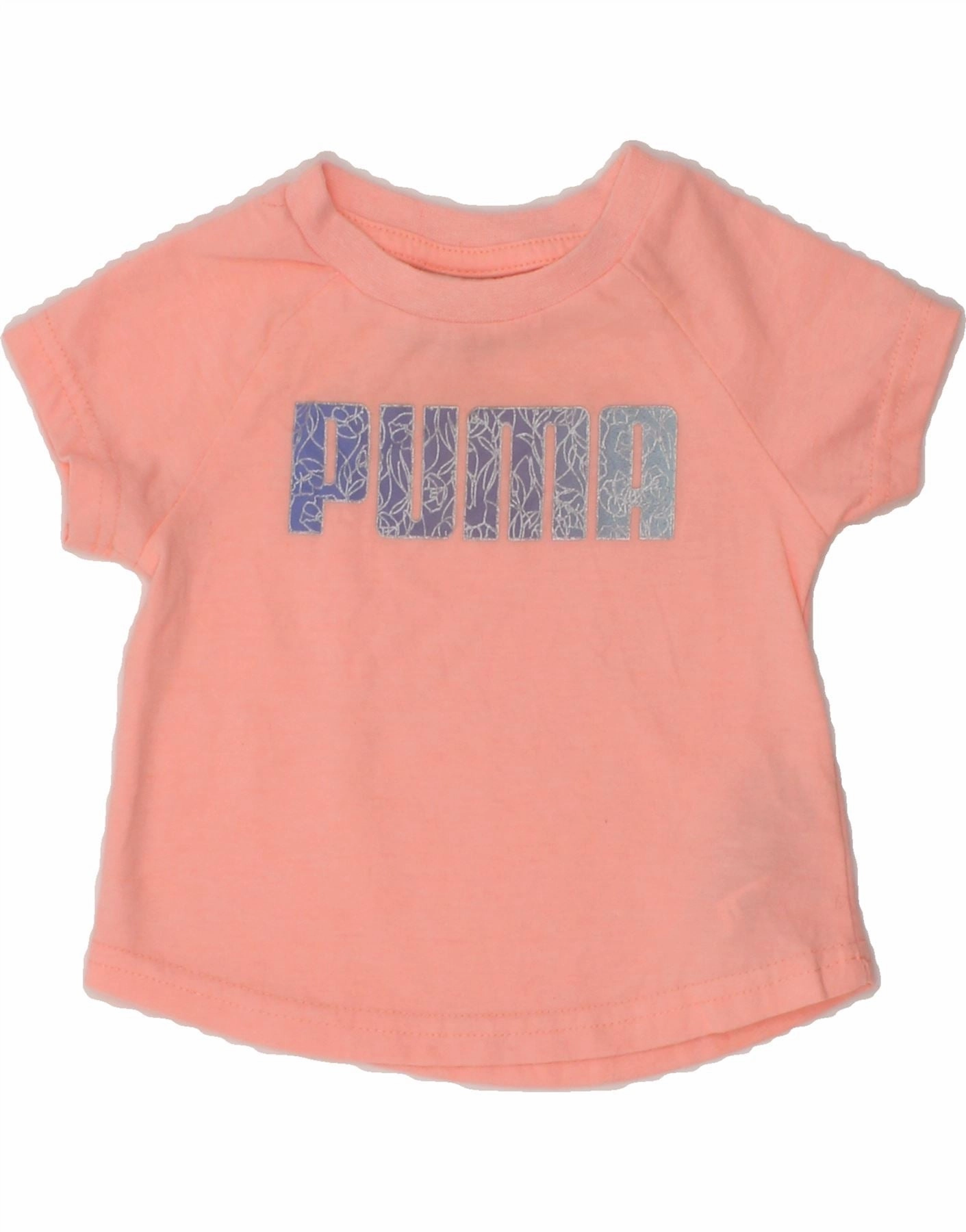PUMA Baby Girls Graphic T-Shirt Top 3-6 Months Pink Cotton Comfort Fit Summer Fashion