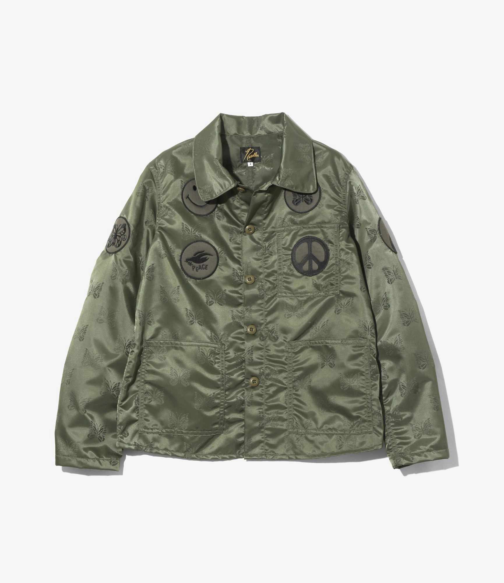 Odor Control Treatment DN Coverall ?C Olive Papillon Jacquard Sateen