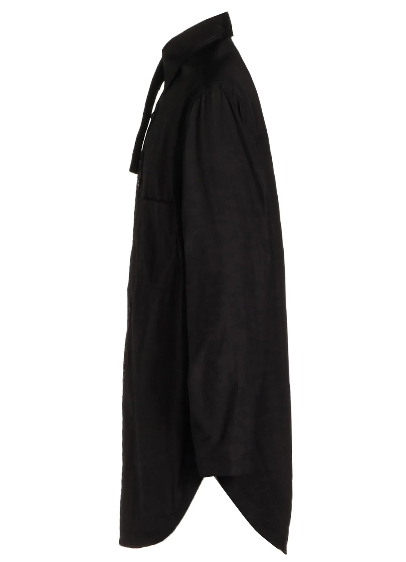 Bamboo Fiber Blend CHAIN STITCHING HEM FACING BLOUSE