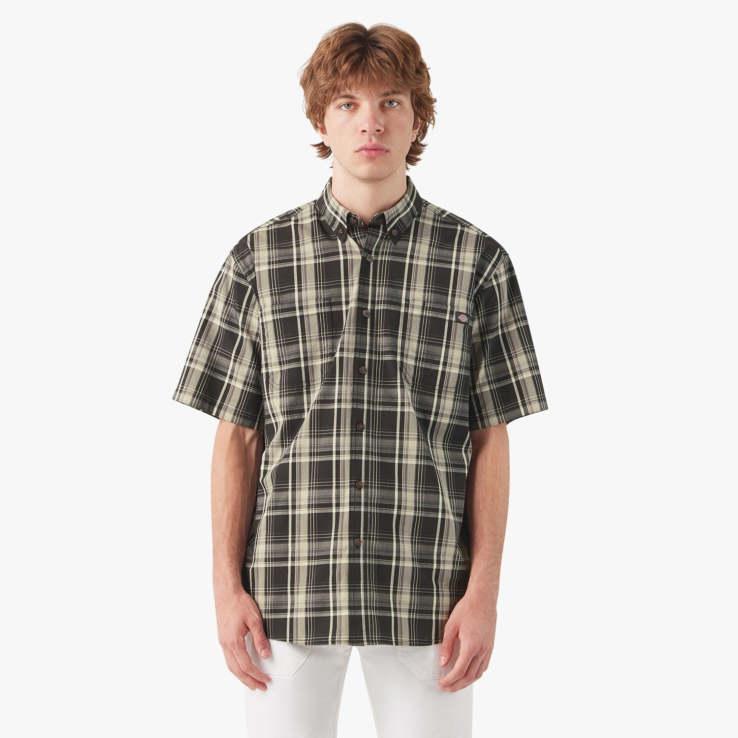 SS Flex Plaid Woven Shirt - Mens AntiStatic Properties Yarn Dyed Fabric