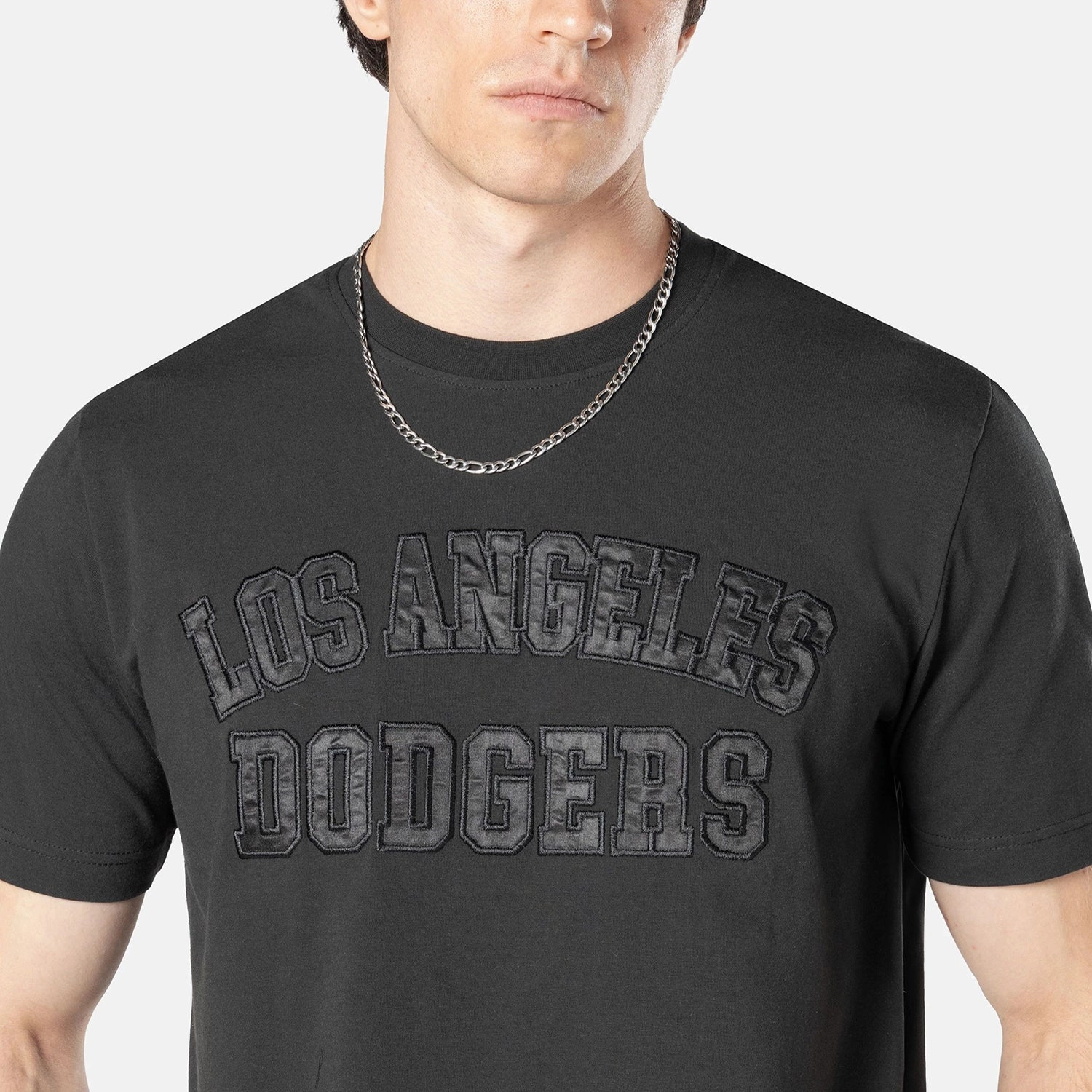 Versatile Wardrobe Piece Long sleeved warmth Dodgers Triple Black Tee - Mens