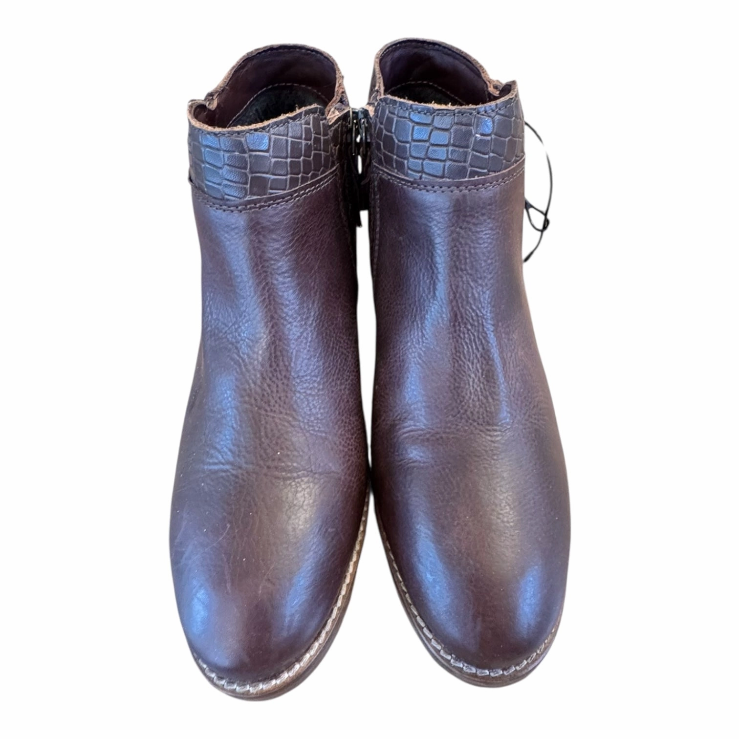 Wedge Sole Boots Ankle Heels By SOFT WALK In Brown, Size:7