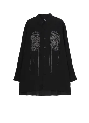 FLOWER STITCH  BACK SIDE TUCK SHIRT natural fiber