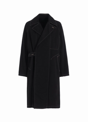 COTTON TWILL GARMENT DYED TIE-LOCKEN COAT Layered Protection