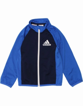 ADIDAS Baby Boys Tracksuit Top Jacket 18-24 Months Blue Colourblock Adaptive Fit Feel