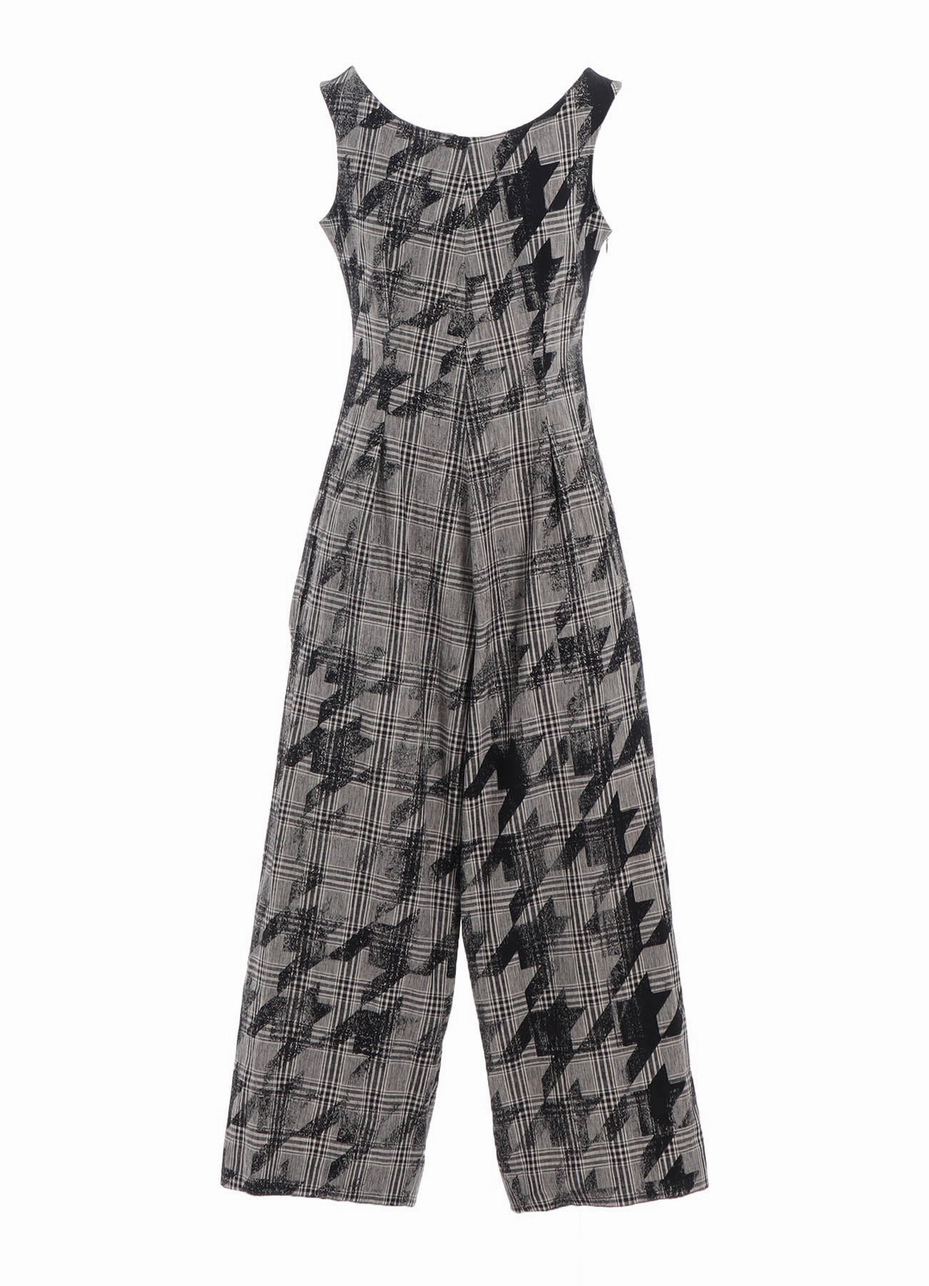 COTTON/LINEN PLAID??BIG HOUNDSTOOTH OVERALLS Smart touch Grace Base