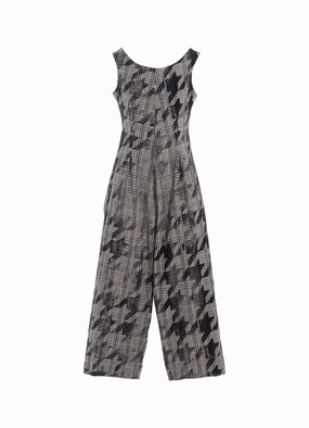COTTON/LINEN PLAID??BIG HOUNDSTOOTH OVERALLS Easy Tones Classic and Chic