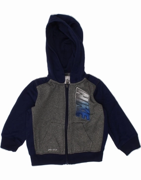 NIKE Baby Boys Dri Fit Zip Hoodie Sweater 9-12 Months Navy Blue FourWay Stretch Design Stretch Waistband Design
