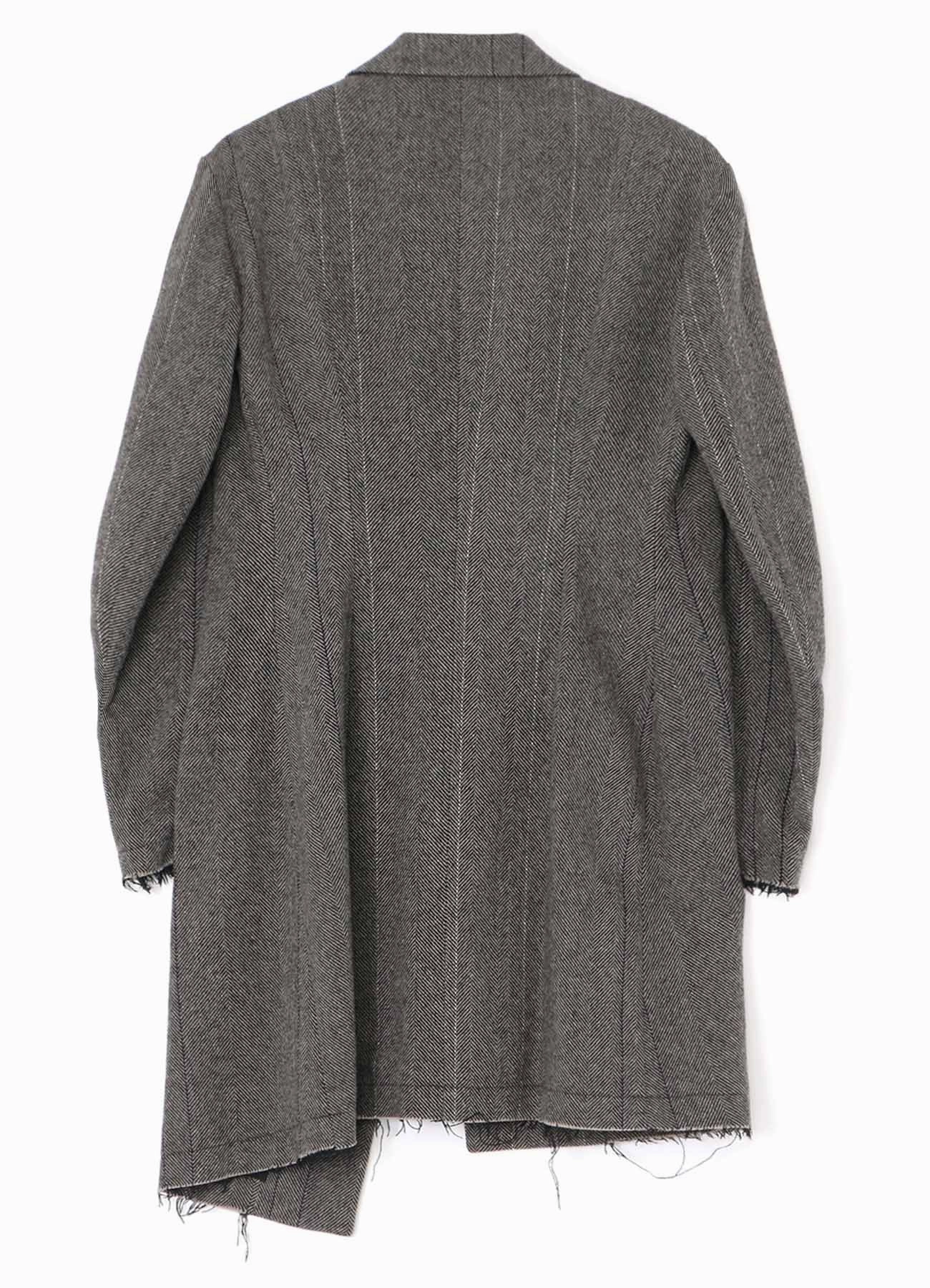 WOOL TWEED HERRINGBONE ASYMMETRIC JACKET Fashionable Style Alpine Conditions